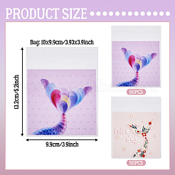 100 шт. 2-цветные квадратные пластиковые целлофановые самозапечатывающиеся пакеты&nbsp;ABAG-TA0001-32