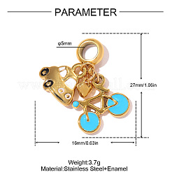 Подвески из нержавеющей стали 304 с эмалью&nbsp;STAS-OY012-09G