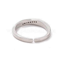 Открытое кольцо-манжета из прозрачного кубического циркония&nbsp;RJEW-H127-05P