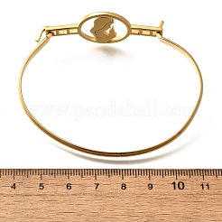 Женские браслеты с плоскими круглыми звеньями из нержавеющей стали 201&nbsp;LS-BJEW-R014-01G-05