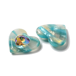 Кабошоны из ацетата целлюлозы (смола) с кристаллами и стразами&nbsp;FIND-D029-09