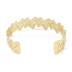 Браслеты-манжеты с цветком из нержавеющей стали 304 для женщин&nbsp;BJEW-C071-14G