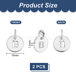 2 шт. 925 плоских круглых полых подвески из стерлингового серебра с соединительными кольцами&nbsp;STER-PH0002-83B