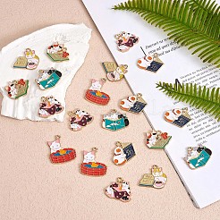 24 шт. эмалированная подвеска в виде кота&nbsp;JX341A