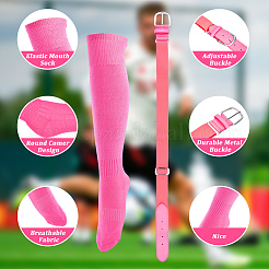 1 пара однотонных футбольных носков из поликоттона&nbsp;AJEW-CL0001-33A