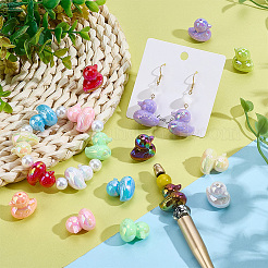 40 шт. 10-цветные непрозрачные акриловые бусины с УФ-покрытием&nbsp;OACR-PH0004-69