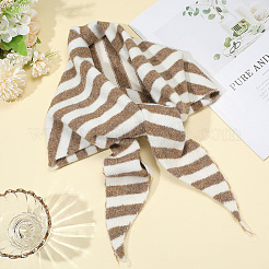 Полиэстеровый полосатый трикотажный шарф-треугольник для женщин&nbsp;AJEW-WH20070-106B