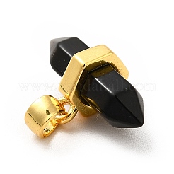 Подвески с двойным наконечником из натурального обсидиана&nbsp;G-P481-01G-05