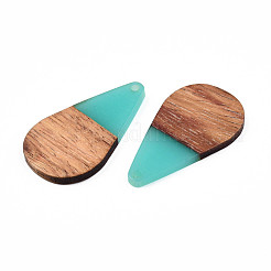 Подвески из прозрачной смолы и ореха&nbsp;RESI-N025-030-C04