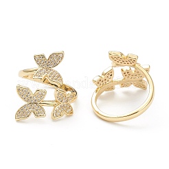 Латунные кольца из манжеты с прозрачным цирконием&nbsp;LS-ZIRC-M117-03G