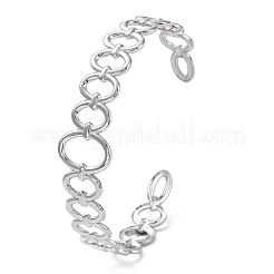 Некорневой полый овальный браслет-манжета из нержавеющей стали 304 для женщин&nbsp;BJEW-D061-04P