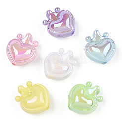 УФ-покрытие непрозрачные радужные переливающиеся акриловые бусины&nbsp;X-OACR-T027-01-B