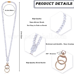 Силиконовые шейные ремни для удостоверений личности с бисером&nbsp;NJEW-SW00025-12