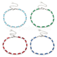 Браслеты из нержавеющей стали 304 со стразами для женщин&nbsp;BJEW-F488-20P