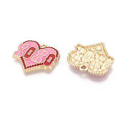 Подвески из сплава с эмалью ко дню святого валентина&nbsp;ENAM-T024-17A-G
