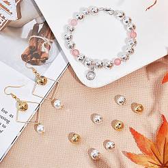 2 нитка 2-х цветных гальванизированных бусин из натурального лавового камня&nbsp;G-AR0004-22