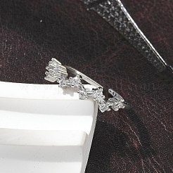 Кольца-манжеты из прозрачного кубического циркония&nbsp;RJEW-G337-03P