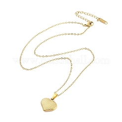 Ожерелья с подвеской в виде сердца с клеткой из нержавеющей стали 304&nbsp;NJEW-G083-03E-G
