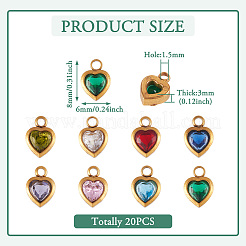 20 шт. подвески из нержавеющей стали 304 со стразами&nbsp;STAS-TA0002-91