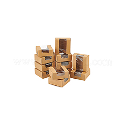 Квадратные подарочные коробки для хранения бумаги с прозрачным видимым окошком&nbsp;CON-WH0095-65A