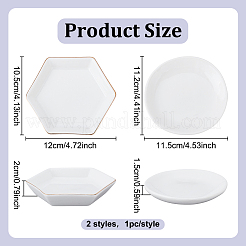 2 шт. 2 стиля фарфоровой тарелки для украшений&nbsp;DJEW-HY0001-05