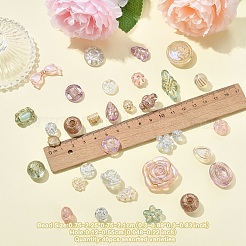 40шт 5 цвета прозрачные акриловые бусины&nbsp;MACR-YW0003-46A