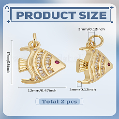 2шт латунные подвески с микропаве и кубическим цирконием&nbsp;ZIRC-LP0001-62