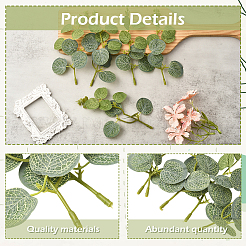 30 шт. пластиковый и полиэстеровый искусственный лист эвкалипта&nbsp;AJEW-SC0031-61A