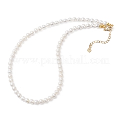 Ожерелья из круглых белых жемчужин диаметром 6 мм&nbsp;NJEW-JN05701