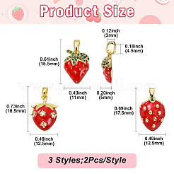 6 шт. 3 стиля латунных эмалевых подвесок&nbsp;KK-CJ0004-14