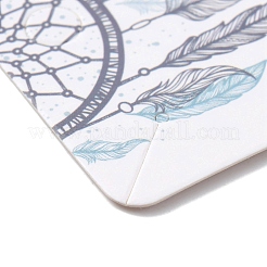 100 шт. тканая паутина/сетка с бумажными карточками для демонстрации ювелирных изделий с перьями&nbsp;AJEW-Z021-01C