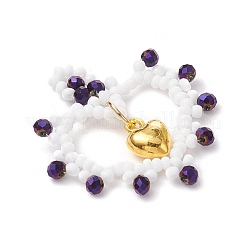 Подвески в форме сердца из стеклянных бусин&nbsp;PALLOY-MZ00588