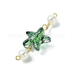 50 шт. градиентные цветные окрашенные в духовке прозрачные стеклянные морские звезды и круглые искусственные жемчужины соединительные подвески PALLOY-JF03289