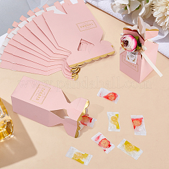 Прямоугольные бумажные коробки для хранения конфет с пластиковым цветком&nbsp;CON-WH0095-173