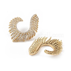 Серьги-гвоздики в виде крыльев из прозрачного кубического циркония&nbsp;EJEW-L234-075G