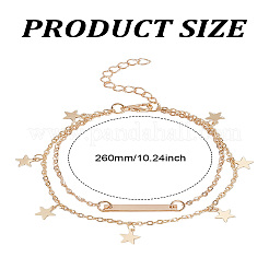 1 шт. двухслойные браслеты на ногу в форме звезды из сплава для женщин&nbsp;AJEW-LP0001-75