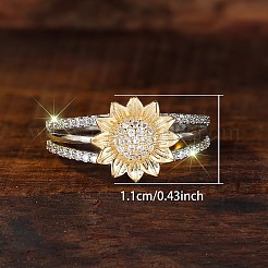 Латунные кольца на палец с фианитом и паве&nbsp;FS-WG273A5-02