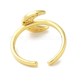 Кольца-манжеты из латуни с микропаве из кубического циркония&nbsp;RJEW-H228-09G