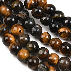 Природных тигровый глаз бисер нитей&nbsp;G-F591-18-8mm-08