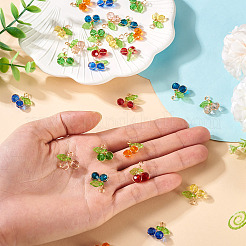 28 шт. 7-х цветные прозрачные стеклянные подвески&nbsp;PALLOY-TAC0187