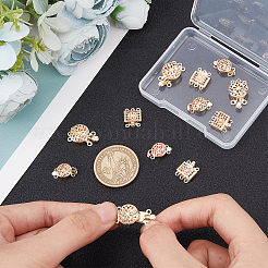12 комплект из 3-х видов латунных застежек-коробочек с тремя рядами и четырьмя отверстиями KK-BC0008-24
