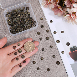 240 шт. 8 стиля тибетских сплавных бусин в форме цветка&nbsp;FIND-SP0001-65