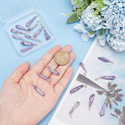 20 шт. подвески из натурального кварцевого кристалла с гальваническим покрытием&nbsp;FIND-FG0003-29