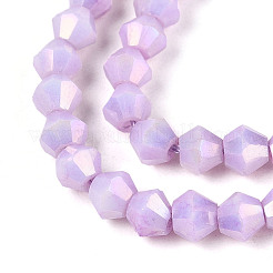 Антикоррозийные гальванические биконические стеклянные бусины&nbsp;X-EGLA-T021-4mm-16-02