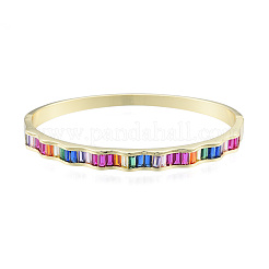 Шарнирный браслет с волнистым цирконием&nbsp;BJEW-N014-016