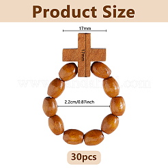 30 шт. деревянные эластичные кольца для пальцев&nbsp;RJEW-DC0001-22