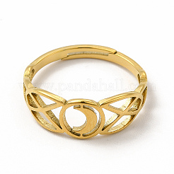 Ионное покрытие (ip) 304 нержавеющая сталь полумесяц регулируемое кольцо для женщин&nbsp;LS-RJEW-B027-03G