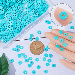 Плоские круглые бусины из глины ручной работы полимерные&nbsp;CLAY-SC0001-58A-01