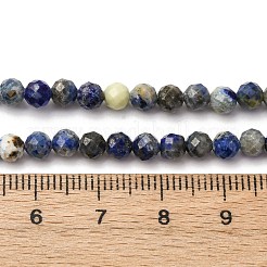 Нитки бусины из натурального ляписа-лазури&nbsp;G-RM2025-A41-4mm-B