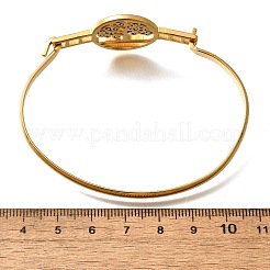 Женские браслеты с плоскими круглыми звеньями из нержавеющей стали 201&nbsp;LS-BJEW-R014-01G-01